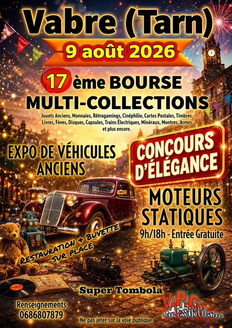 9 août 2026 : BOURSE MULTI-COLLECTIONS VABRE